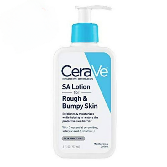 CeraVe SA Lotion for Rough & Bumpy Skin | Vitamin D, Hyaluronic Acid, Lactic Acid & Salicylic Acid Lotion | Fragrance Free & Allergy Tested | 8 Ounce